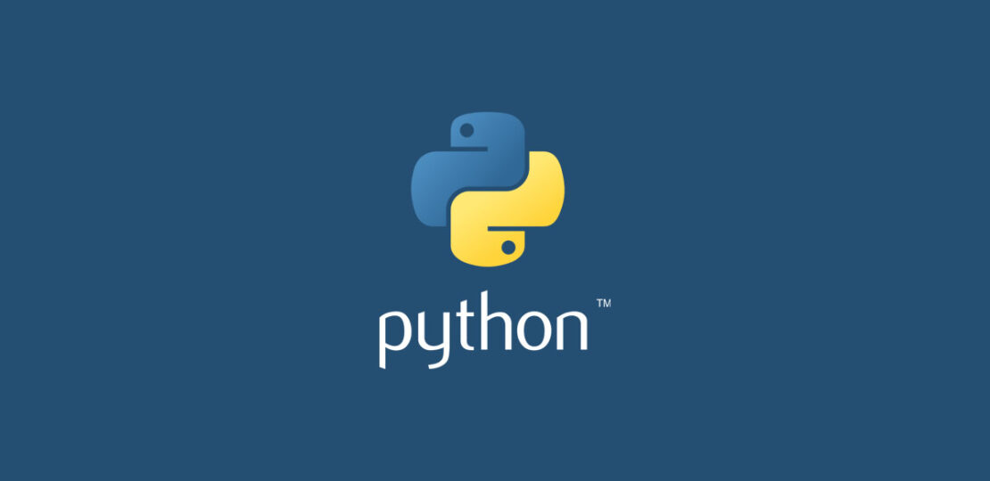 logo da linguagem Python em um background azul